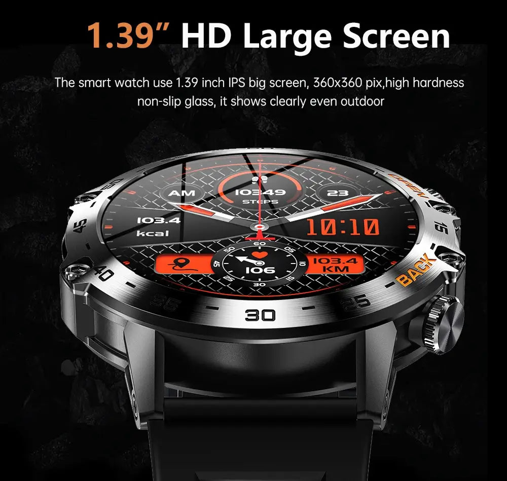 Melanda Smartwatch with large HD display shown on dark background