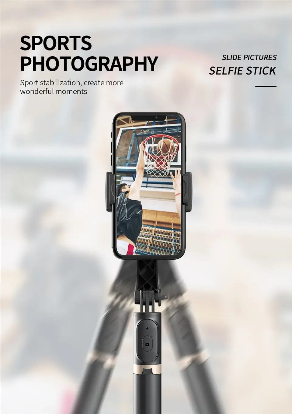 Bluetooth Stabilizer Selfie Stick Tripod with Gimbal