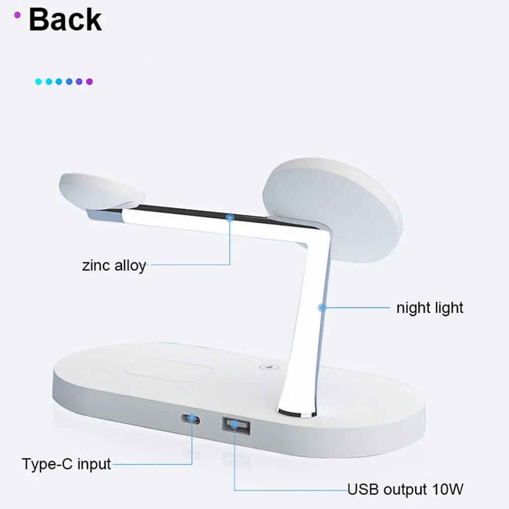 Lamp with labeled features on a white background