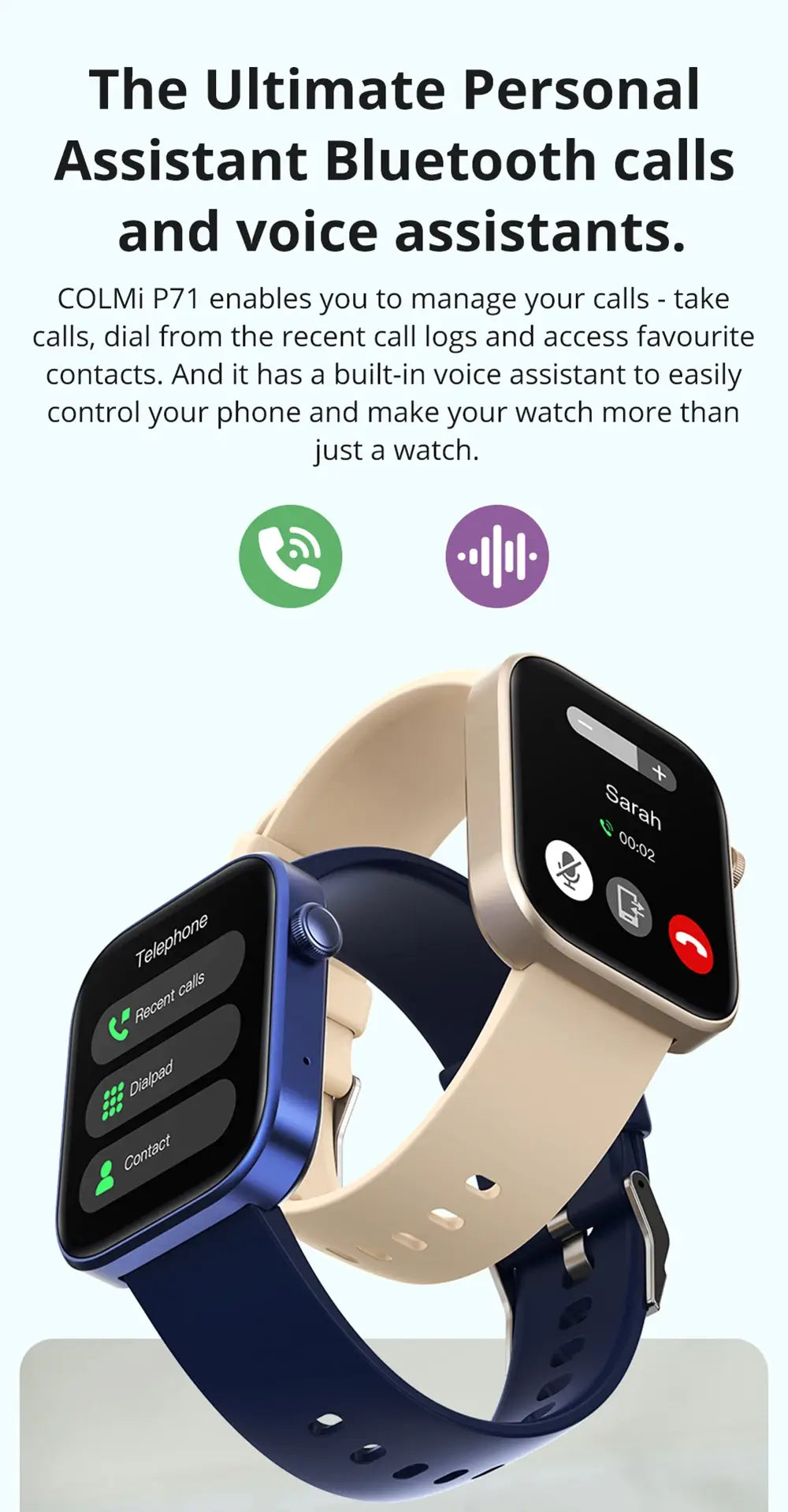 COLMI P71 1.9" Smartwatch – Voice Calling & Full Health Tracking