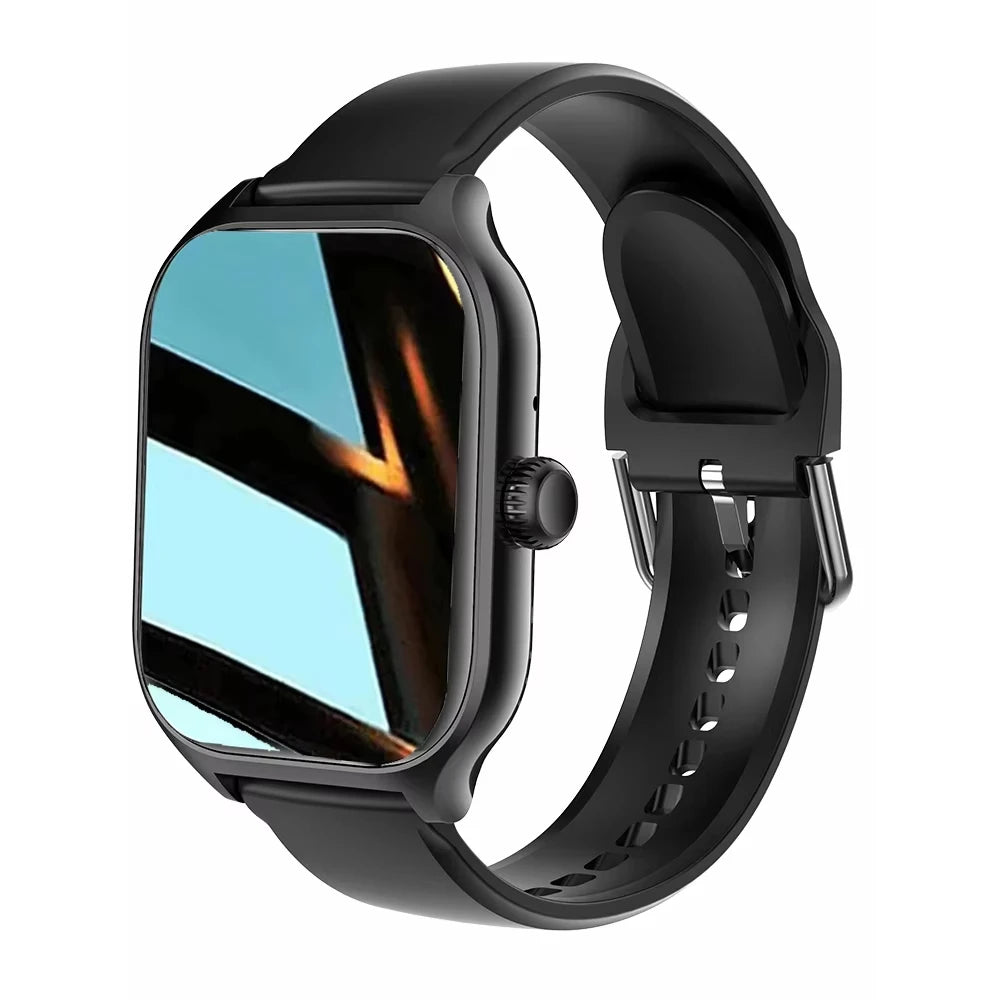 Black smartwatch on a white background