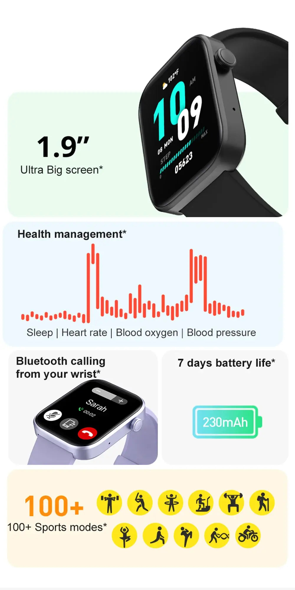 COLMI P71 1.9" Smartwatch – Voice Calling & Full Health Tracking