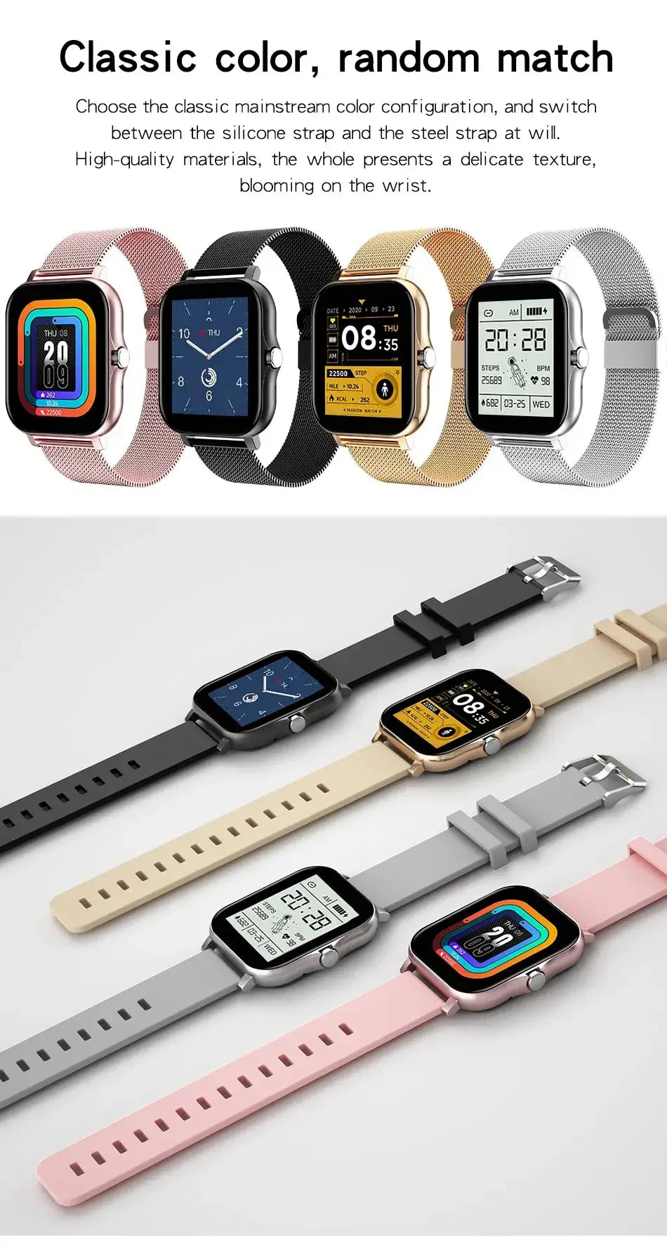 2024 Smart Watch for Men & Women | Full Touch Screen, Sport Fitness, BT Call | Ideal Gift
