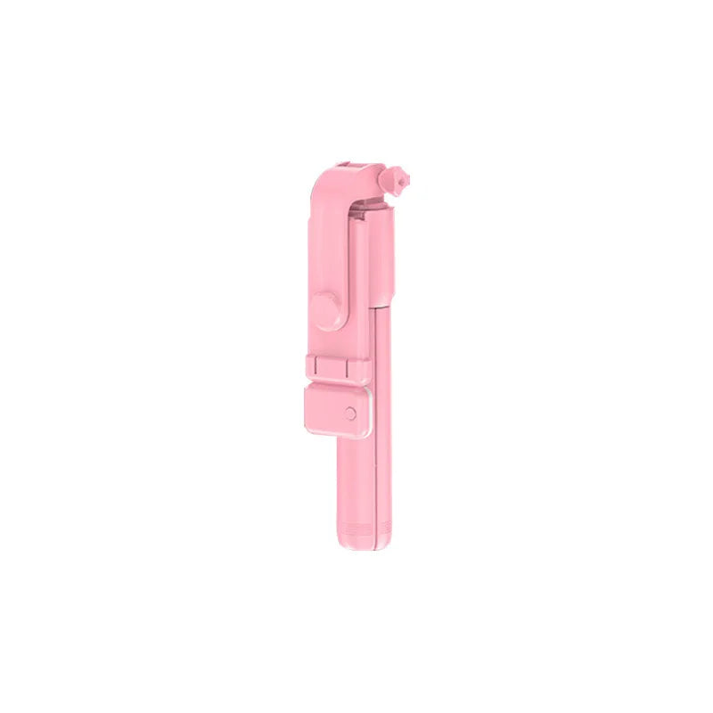 Pink selfie stick on a white background