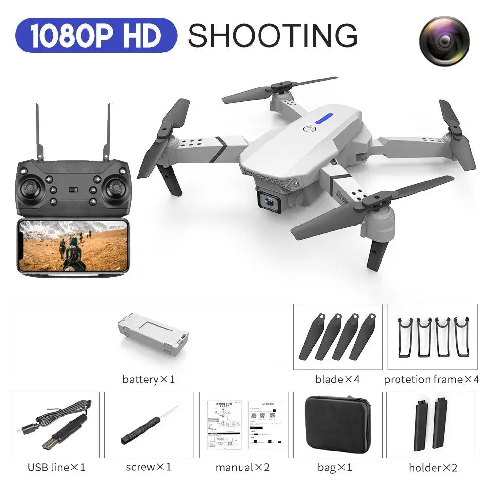 E88 Pro RC Drone 4K – Foldable Quadcopter with WiFi FPV & Dual Camera Options