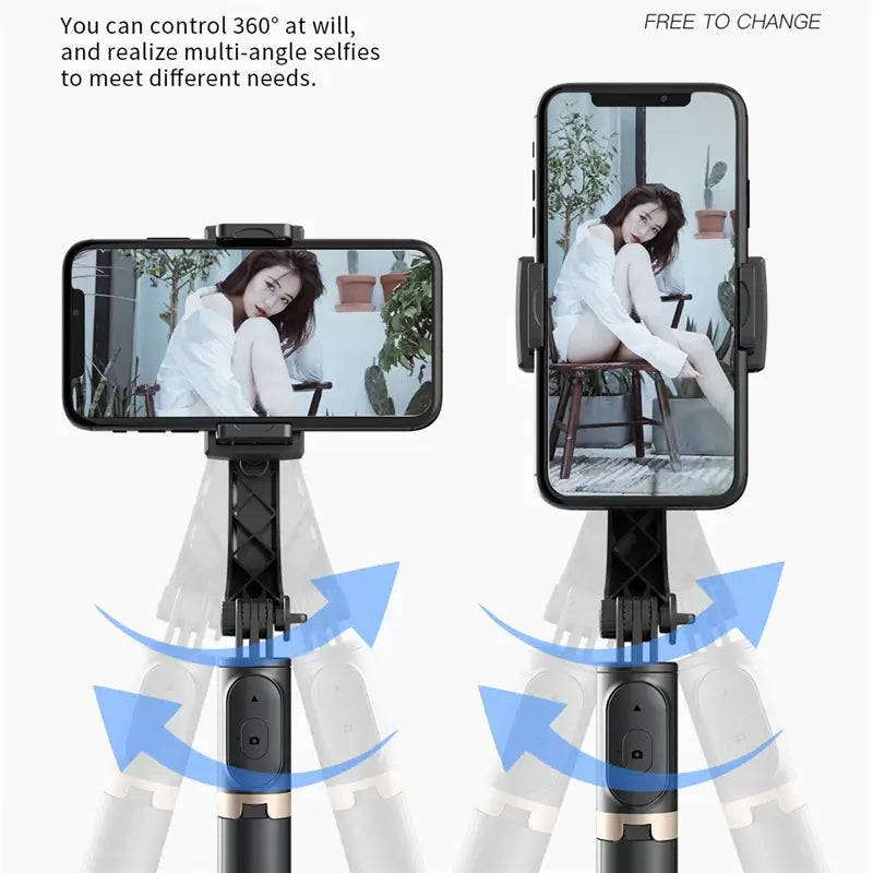 Bluetooth Stabilizer Selfie Stick Tripod with Gimbal