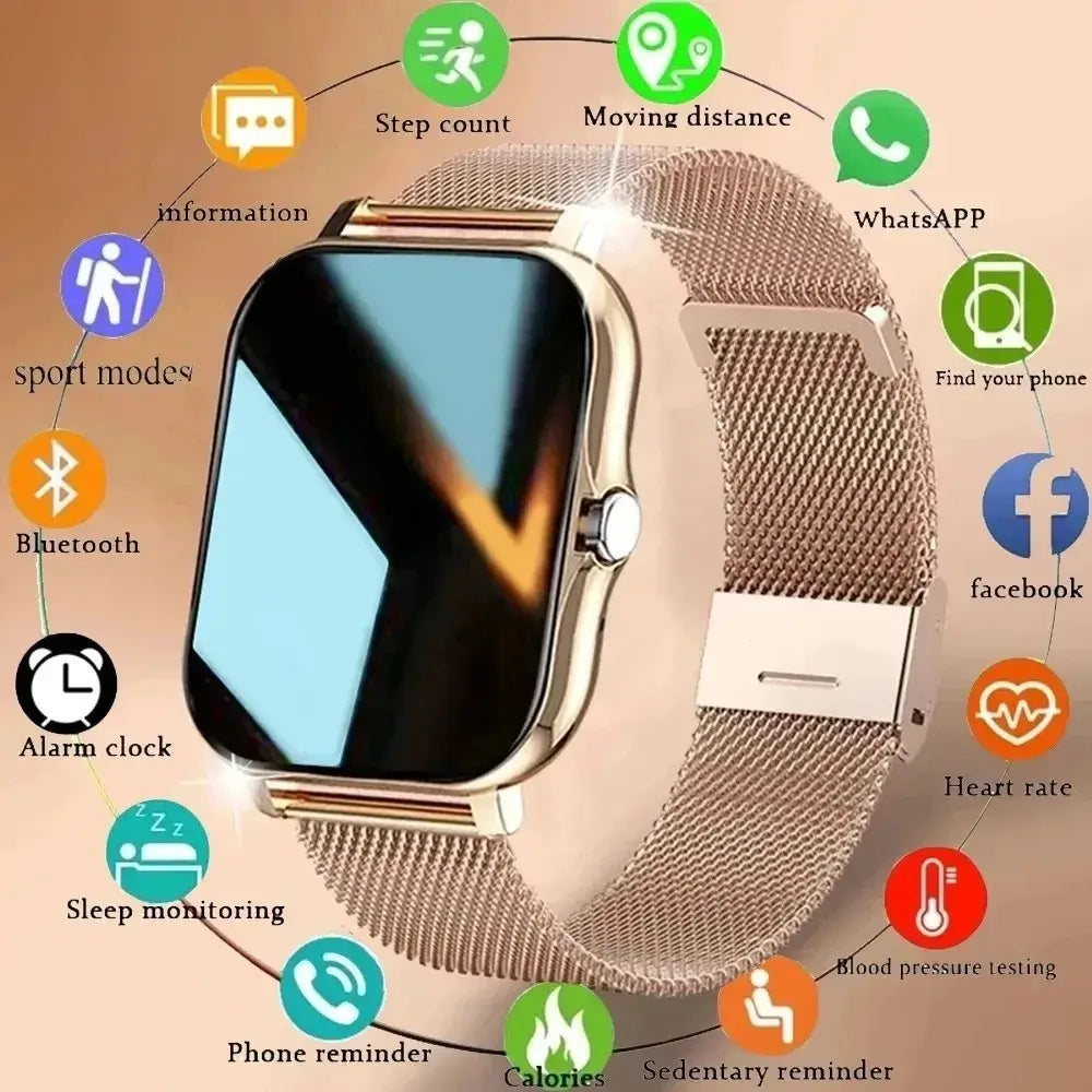 2024 Smart Watch for Men & Women | Full Touch Screen, Sport Fitness, BT Call | Ideal Gift
