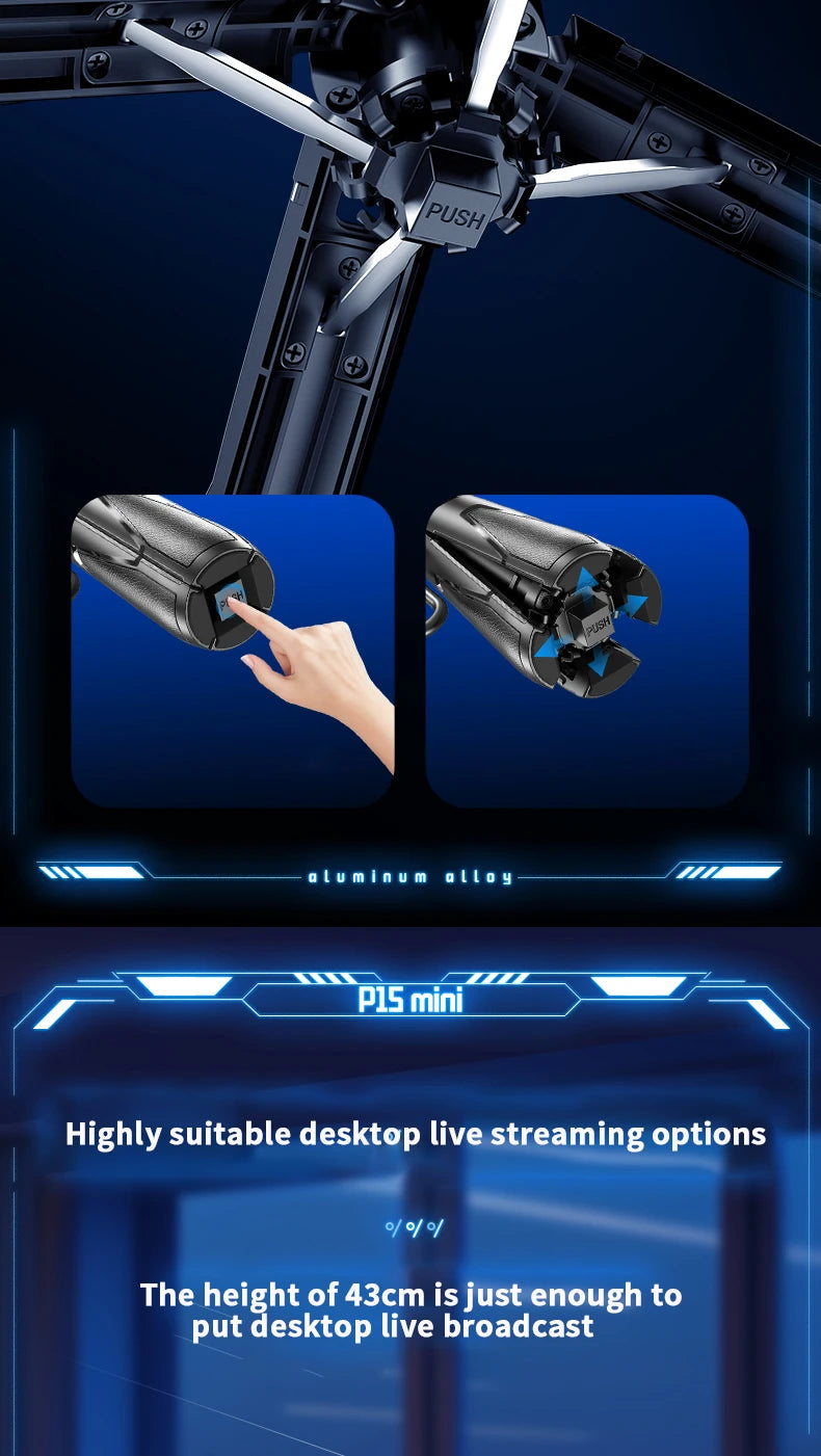 Product with a blue background and text about desktop live streaming options