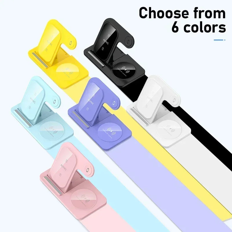 Set of phone holders in various colors on a white background with text 'Choose from 6 colors'.