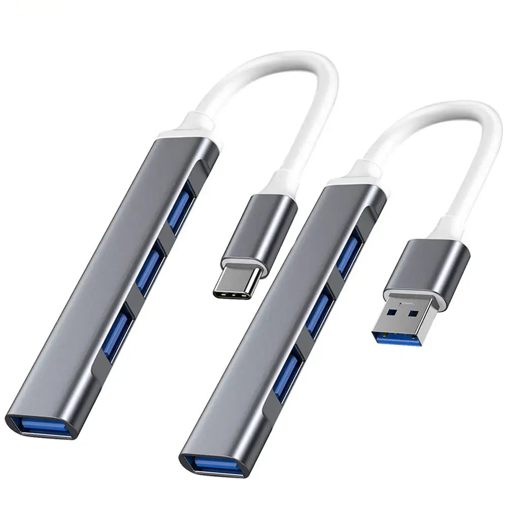 Two USB adapters with different connectors on a white background