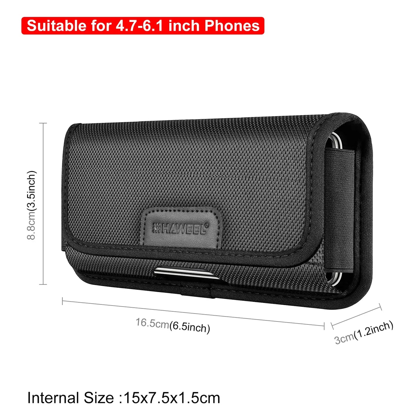 Mobile Phone Waist Bag – Nylon Holster Case with Belt Clip