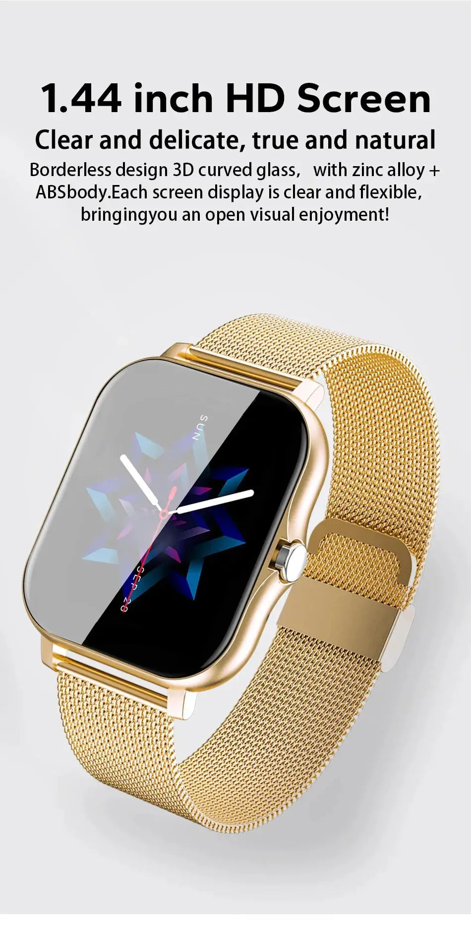 2024 Smart Watch for Men & Women | Full Touch Screen, Sport Fitness, BT Call | Ideal Gift