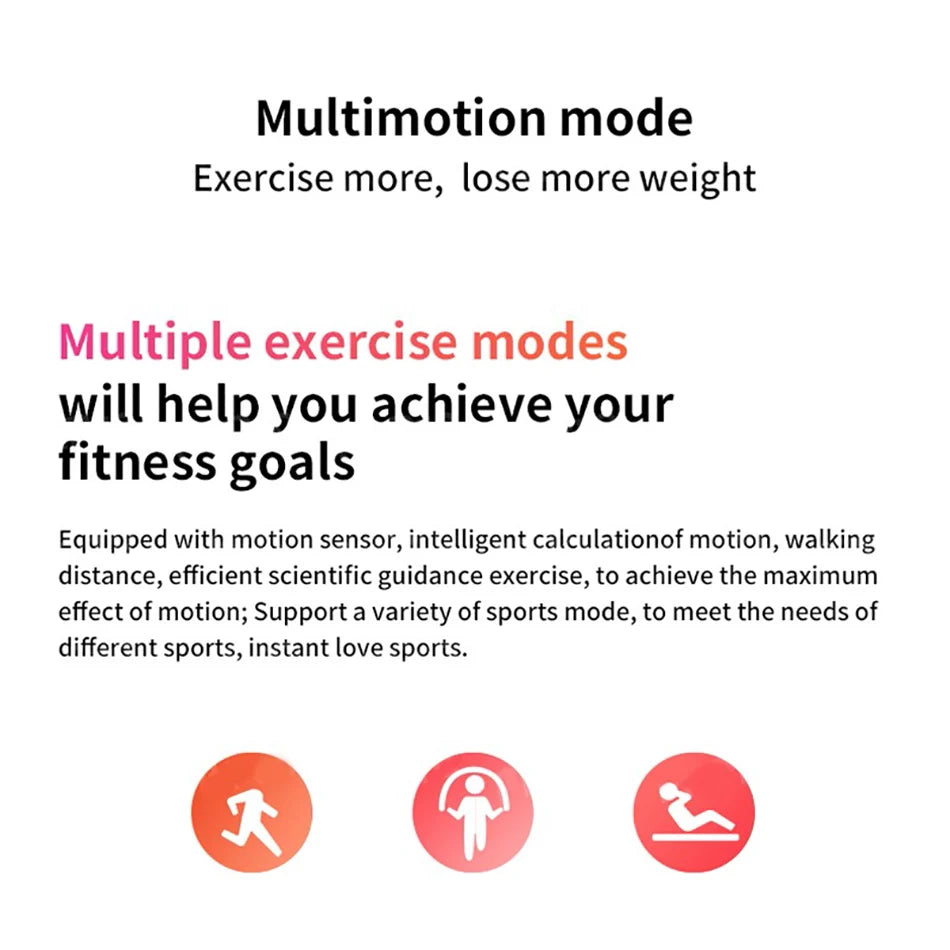 Advertisement for a fitness device with text about multimotion mode and exercise benefits.