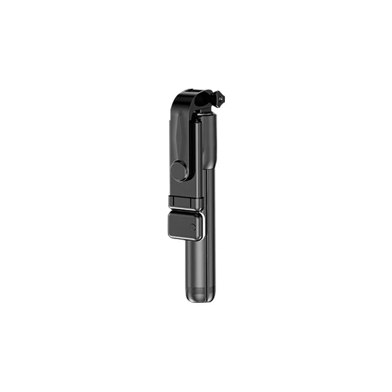 Black selfie stick on a white background