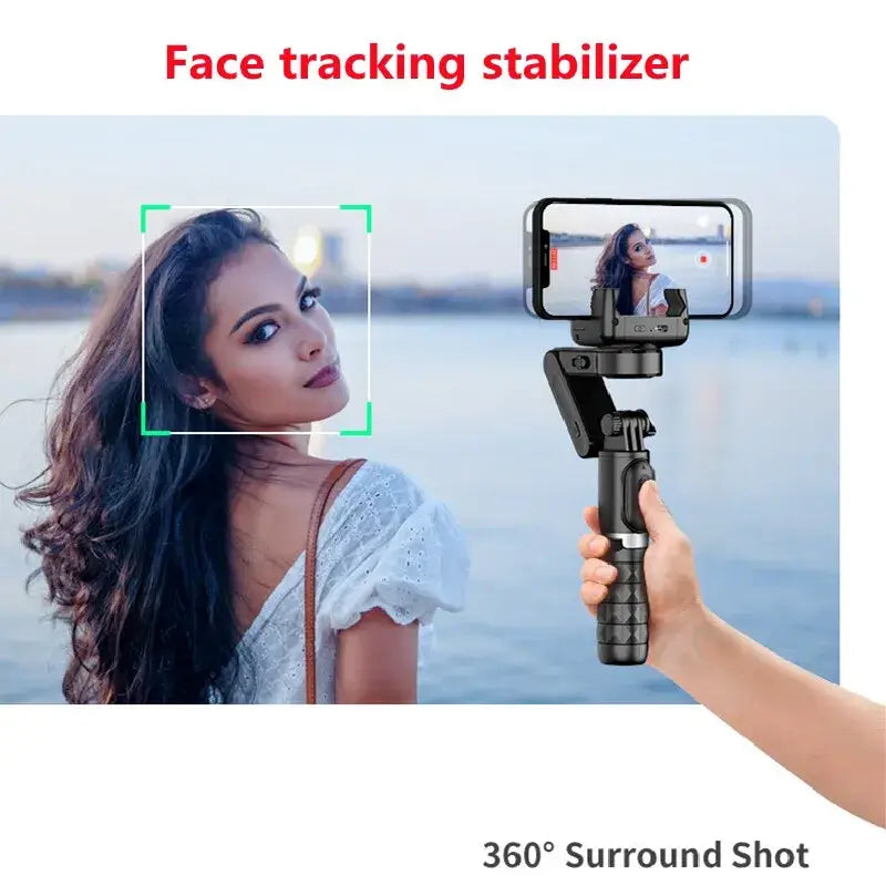 Handheld smartphone stabilizer featuring intelligent face tracking functionality for smooth, focused video capture