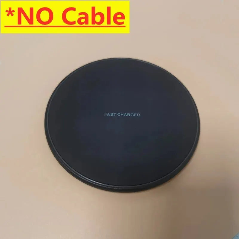 30W fast wireless charging pad in black shown without cable included.