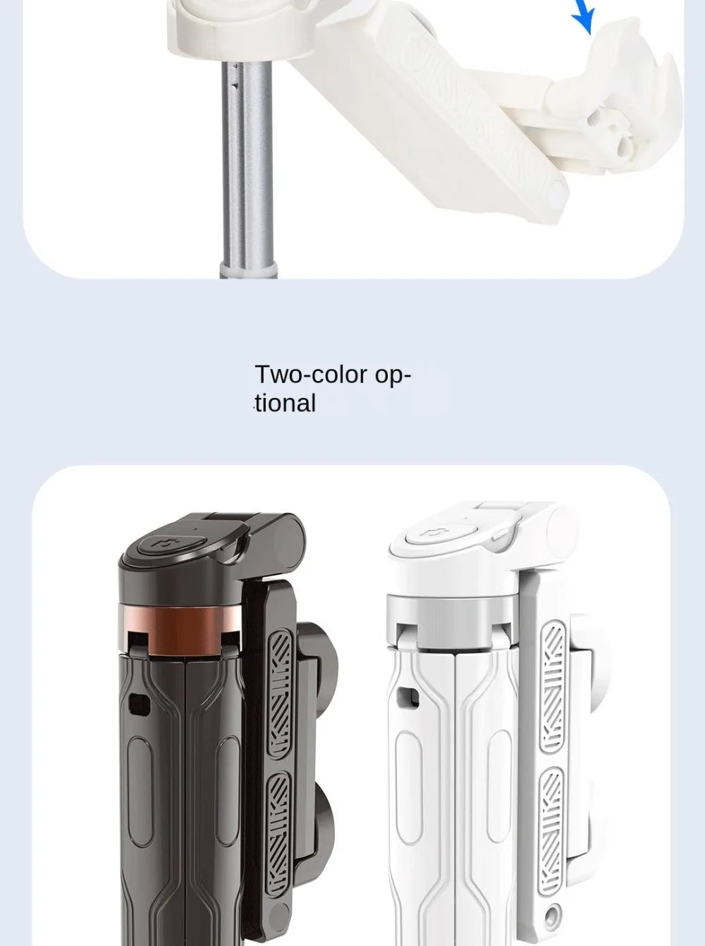Two lighter designs, one black and copper, the other white, on a light blue background.