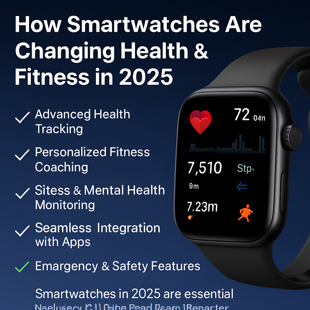 Smartwatch tracking health and fitness data with modern display, symbolizing how wearable technology is transforming wellness in 2025.