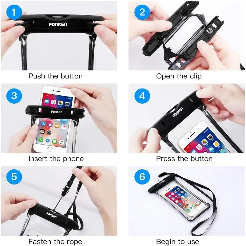 Step-by-step guide on how to use a FONKEN waterproof phone case

