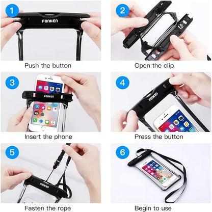 Step-by-step guide on how to use a FONKEN waterproof phone case
