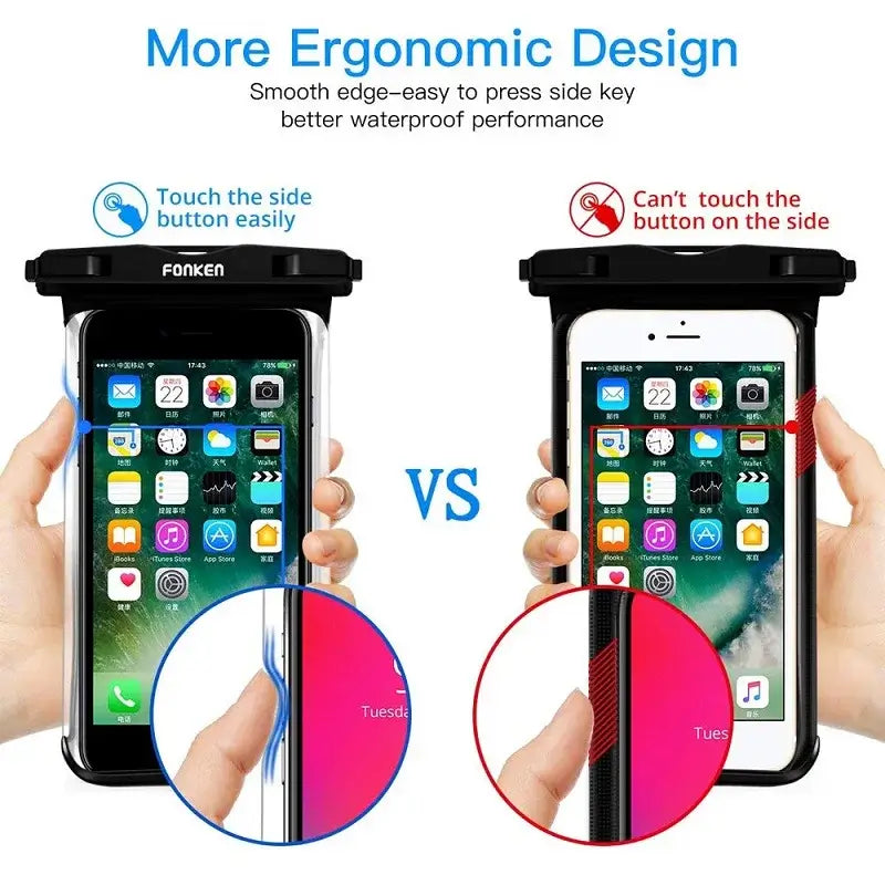 FONKEN waterproof phone case with ergonomic design features and waterproof performance
