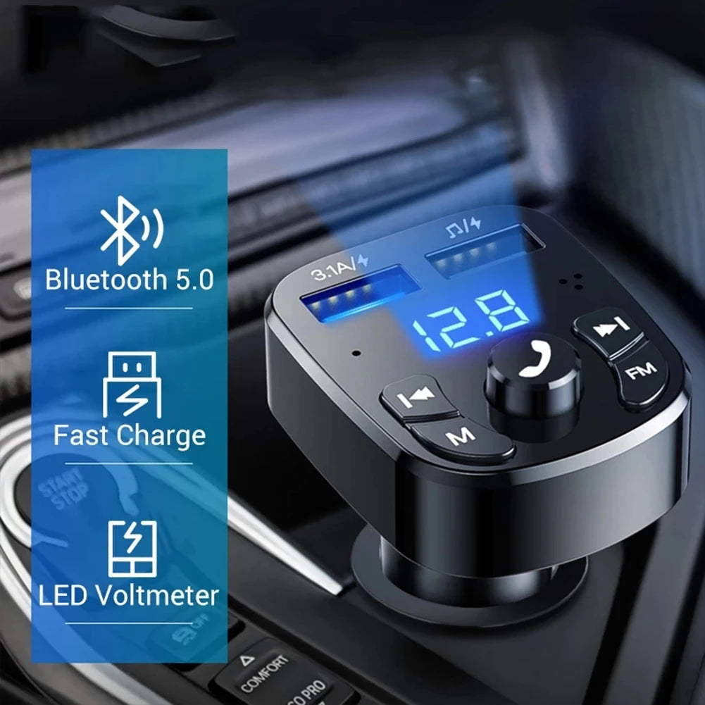 Fast Dual USB Car Charger Bluetooth 5.0 FM Transmitter