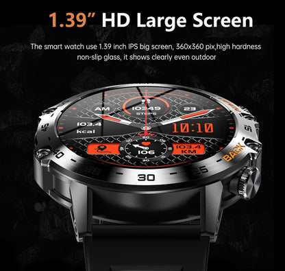 Smartwatch with a large HD screen on a dark background