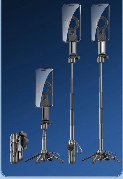 Set of smartphone stands with adjustable height on a blue background