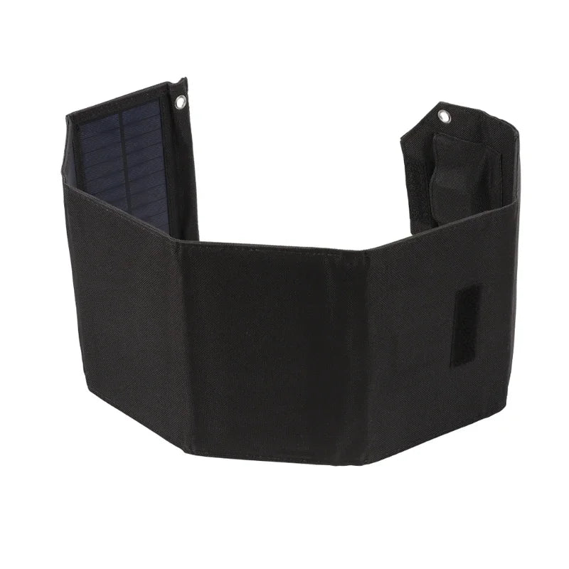 Black car organizer with a solar panel on a white background