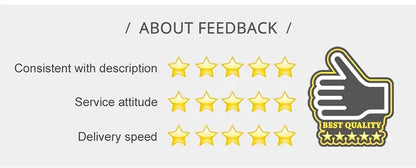 Feedback rating system with stars and a hand icon on a white background