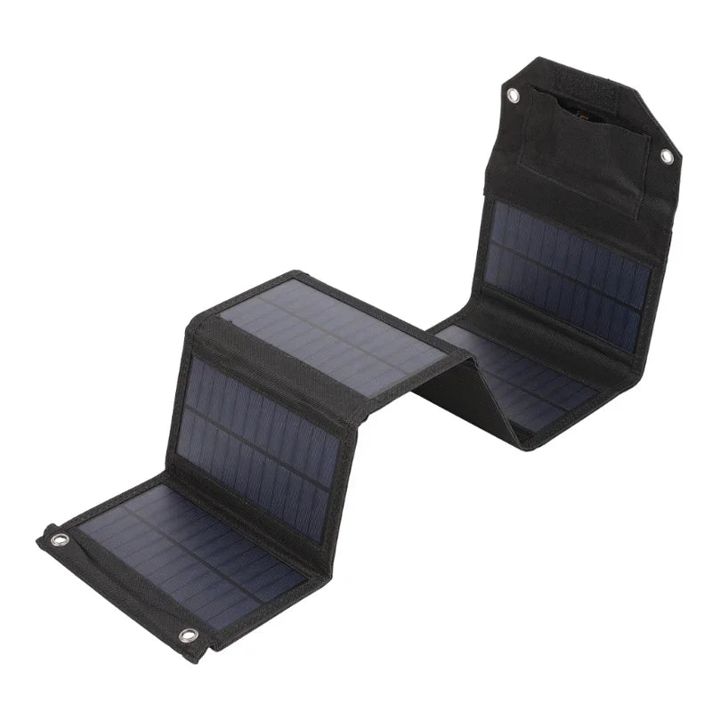 Foldable solar panel on a white background