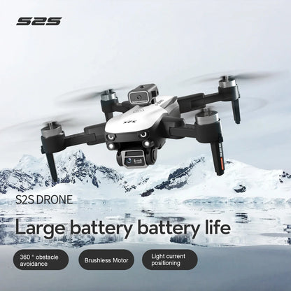 S2S drone with mountainous background and product features listed.