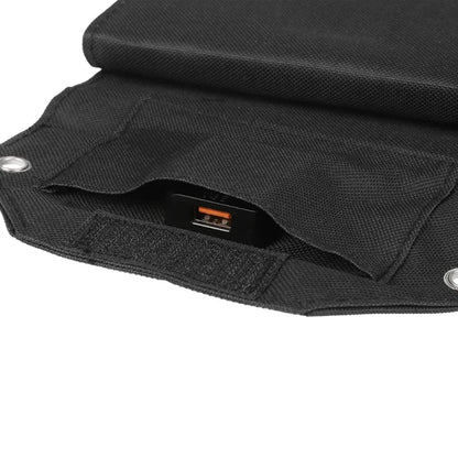 Black bag with a USB port on a white background