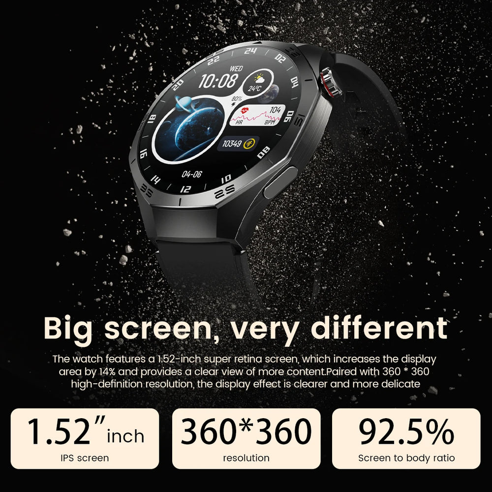 Smartwatch with a large screen on a black background