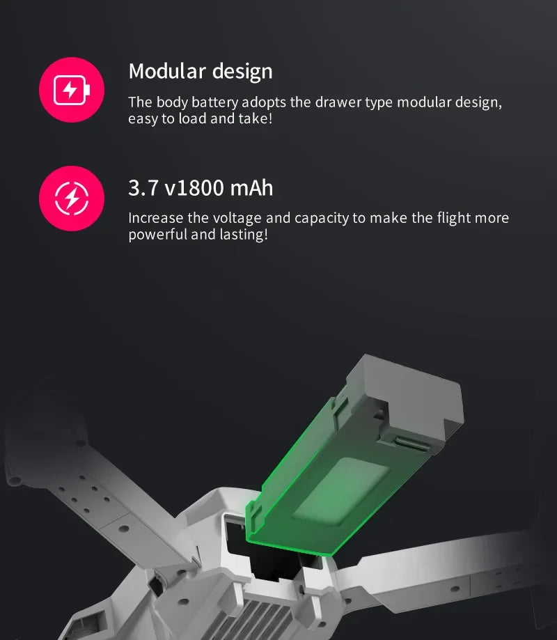 Modular battery design with text on a dark background