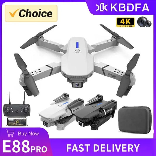 JY880S drone with accessories on a purple and white background, featuring 'Choice' and 'KBDFA' logos.
