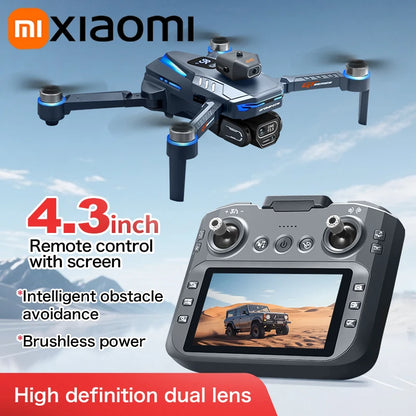 Xiaomi drone with remote control on a blue sky background