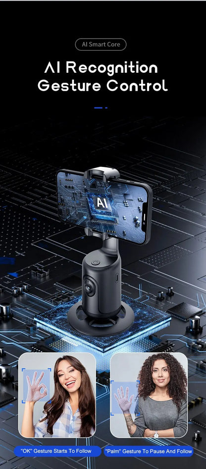 Intellig Ai New Mini Selfie Stick - Automatic Tracking, 360 Degree Rotation