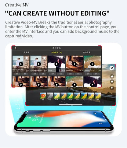 Smartphone with video editing app interface on a white background