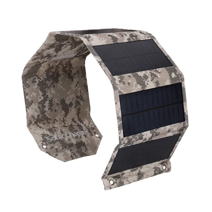 Camouflage solar charger on a white background