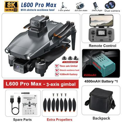 L600 Pro Max drone with accessories on a white background