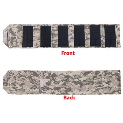 Two views of a camouflage-patterned item, front and back, on a white background.