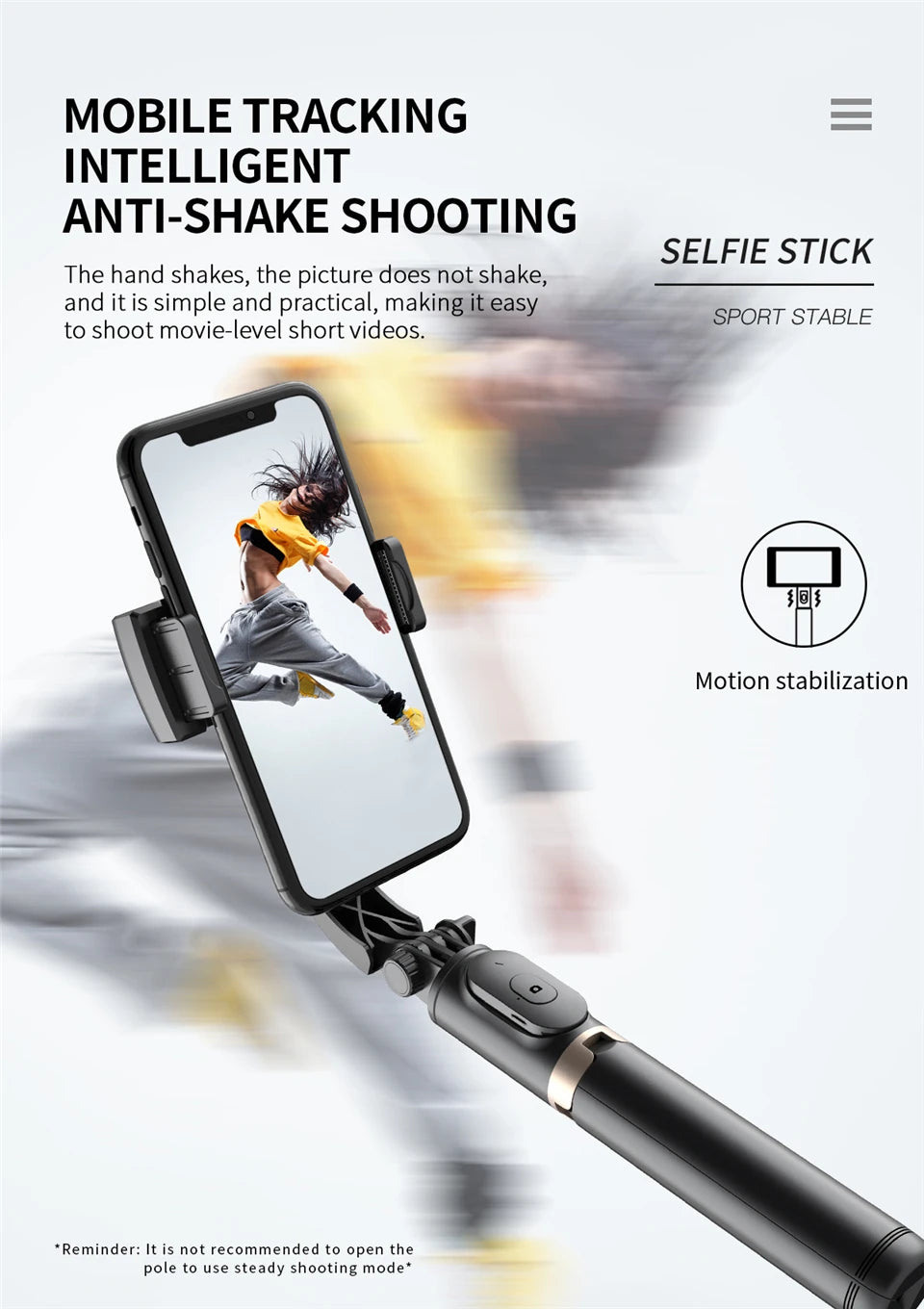 Buy Bluetooth Selfie Stick Tripod | FANGTUOSI Mobile Video Stabilizer