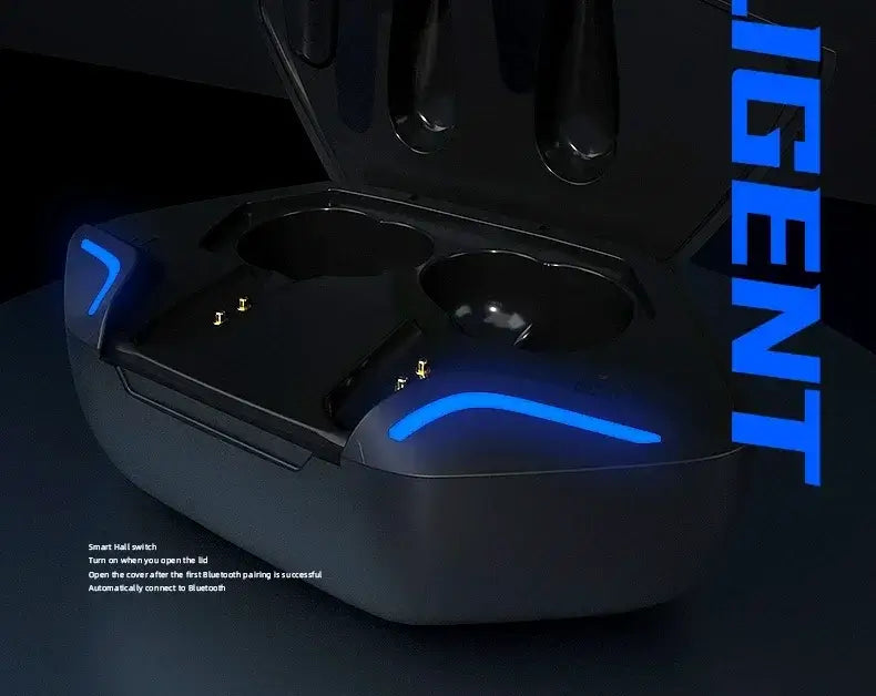 Black electronic device with blue lights displayed on a dark background, featuring the brand 'NEXENT'
