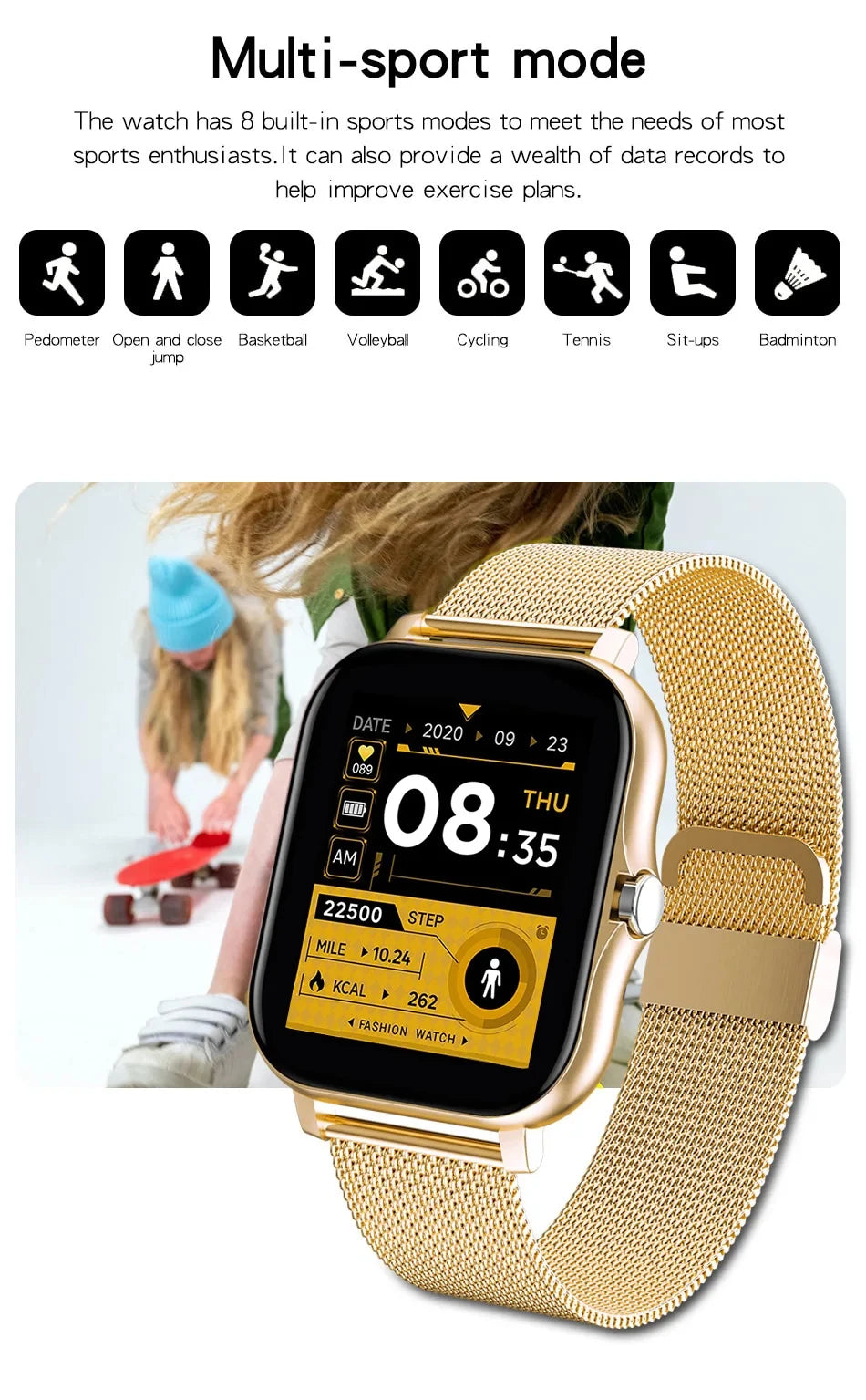 2024 Smart Watch for Men &amp; Women | Full Touch Screen, Sport Fitness, BT Call | Ideal Gift