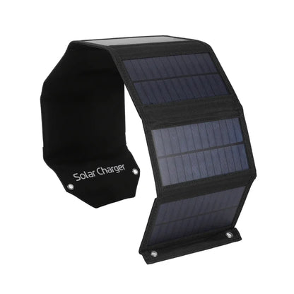Foldable solar charger on a white background