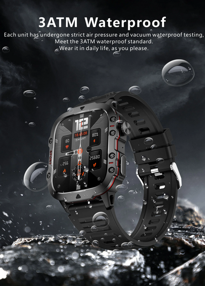 Smartwatch with water resistance feature on a dark background