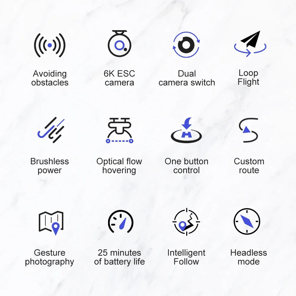 List of features with icons and text on a white background