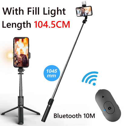 Foldable Bluetooth Selfie Stick Tripod for Samsung, Huawei, Xiaomi, iPhone - Capture Perfect Shots Anywhere