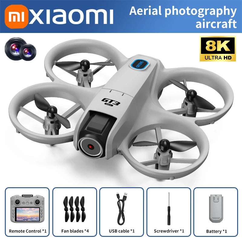 Xiaomi aerial photography aircraft with 8K ultra HD camera on a white background